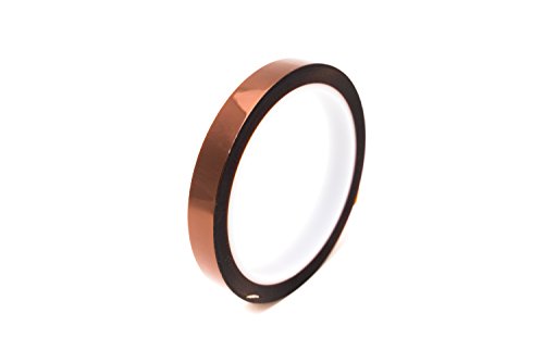 Image of Bertech High Temperature Tape, 3-Pack, 1 Mil Thick, 1 /2 Inch Wide x 36 Yards Long, Polyimide Film with Silicone Adhesive, 500F Resistance