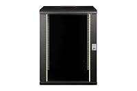 DIGITUS Netzwerk-Schrank 19 zoll 16 HE - Wandmontage - 600 mm Tiefe - Traglast 100 kg - Unique Serie - Glastür - Schwarz – Ansicht 4