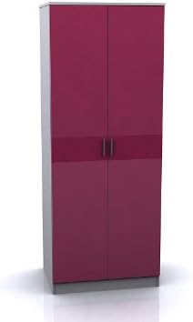Wardrobe High Gloss Pink 2 Door Double Wardrobe