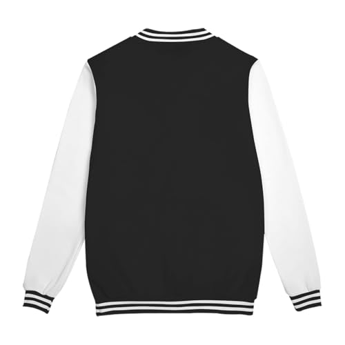 Image of Mowbeat Women Baseball Jacket Varsity Uniform Unisex Adult Long Sleeve Casual Loose Cardigan Men's Track Jacket