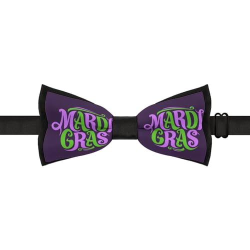 Mardi Gras 2023 Bow Tie for Men Adjustable Necktie Funny Tie Neck Ties for Weddings Party