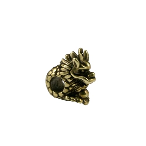 Porte-clés tête de dragon en laiton véritable de style vintage pour décoration