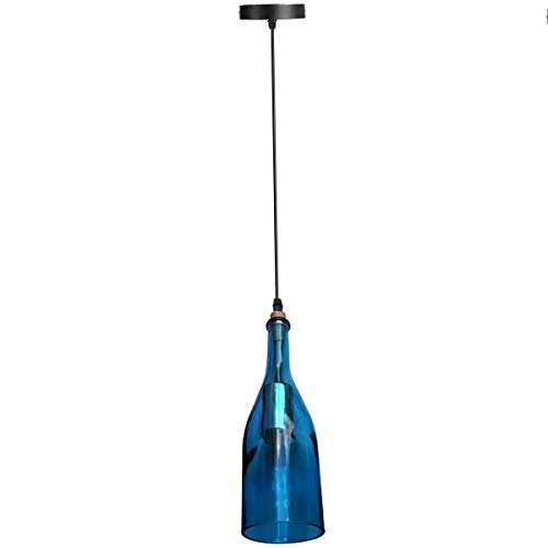 LEDSONE Lámpara de techo moderna de metal para botella de vino, lámpara de techo, lámpara de...