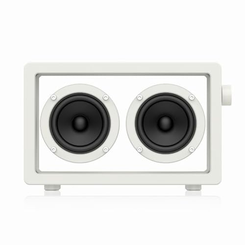 Haut-parleur Bluetooth portable 16W blanc à cassette rétro