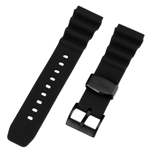 Bracelet 22mm pour Seiko 5 Diver Abalone : silicone premium et boucle noire durable