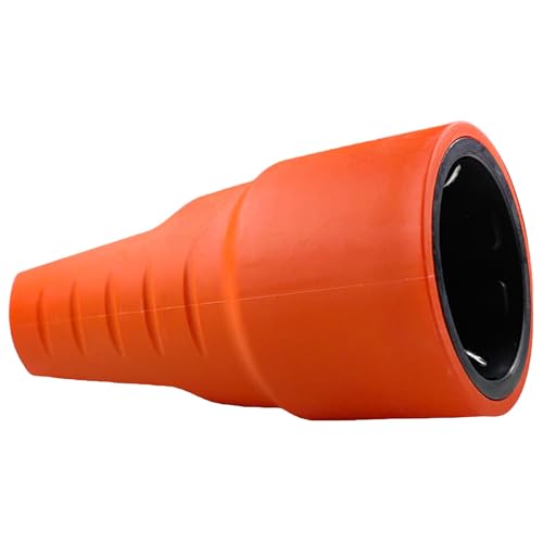 Gummikupplung 230V, Schutzkontaktkupplung, IP20, 16A, Schuko Kupplung mit Knickschutztülle, Bruchfest Schukokupplung mit Zugentlastung Aussenbereich, Kabel Kupplung bis max. 2,5mm², 3 Stücke (Orange)