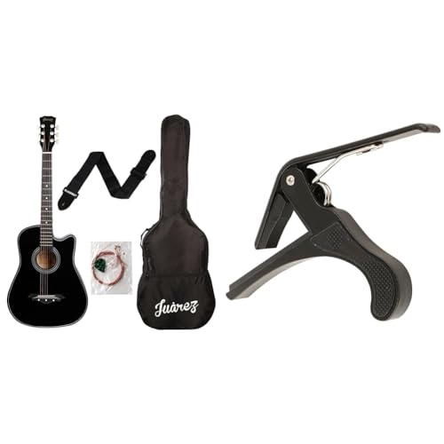 Image of JUAREZ Basswood 38C Black Guitar Kit With Capo