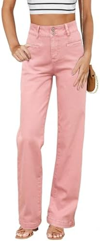 Sidefeel Women's Jeans High Waisted Straight Leg Stretchy Jeans T...