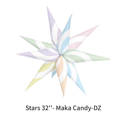 Image of 4pcs Sweet Candy Balloons Macaron Candy Balloon Explosion Star for Candy Party Decorations Christmas Party Decor for Kids Candyland Party Decoration Sweet Candy Baby Shower Supplies