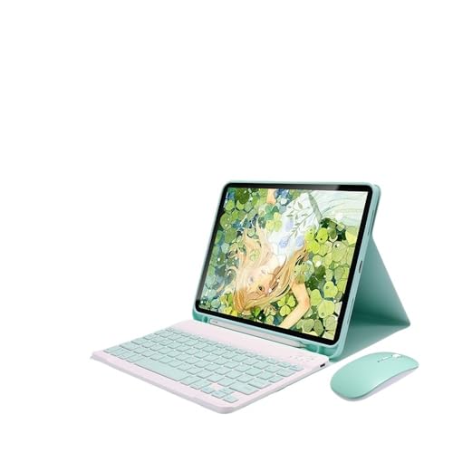 Luopan Detachable Keyboard with Pen Slot, Magnetic Leather Protective Case Suitable for iPad Pro 12.9 2022/2021 12.9-inch(Mint g