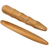 HEALEEP Holz Massagestäbchen 2 Stück Tragbares Handmassagegerät Akupressurstab für Fuß und Handmassage Manuell Kompakt für Zuhause und Reisen