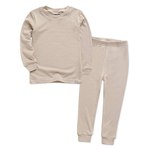 VAENAIT BABY Kids Long Sleeve Modal Sleepwear Pajamas 2pcs Set Modal Beige L