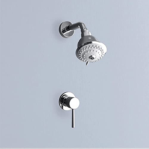 Ensemble de douche à robinet d'eau avec mitigeur de salle de bain mural à jet pluie - 4