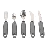 HANABASS Adaptive Utensilien- Gewichtetes Besteck für Ältere Menschen Und Behinderte. Besteckset mit Rutschfesten Gerippten Griffen für Arthritis Zittern Parkinson- Hilfsmittel Und