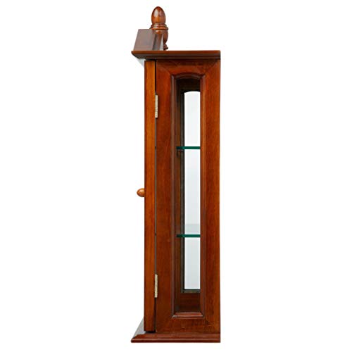 Design Toscano Amesbury Manor Glass Wall Mounted Storage Curio Cabinet, Mahogany #TOP5