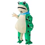 JOYBRO Disfraz Hinchable de Rana para Adultos, Divertido Traje de Rana Cuerpo Completo para Hombres y Mujeres, para Halloween, Navidad, Carnaval, Cosplay y Fiestas Temáticas, Talla Única 160–190 cm