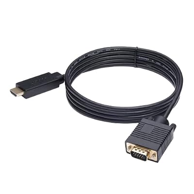 Amazon Basics HDMI (Source) to VGA (Display) Cable (ONE-Directional), Male to Male, 1080P, Gold-Plated, 6 feet, Black