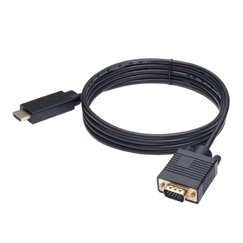 Image of Amazon Basics HDMI (Source) to VGA (Display) Cable (ONE-Directional), Male to Male, 1080P, Gold-Plated, 6 feet, Black