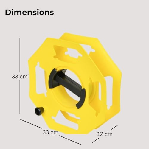 SLx Tidy Reel 25m Heavy Duty Cable Reel Empty Camping Electric Hook Up Cable Winder, Extension Lead Christmas Light Storage Holder for Caravan Leads Cables Cords and EV Charging Cables