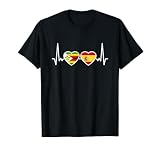 Simbabwe Spanien Herzschlag Flagge Spanier Simbabwer T-Shirt