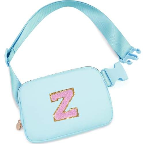 Uygafly Gifts for Girls Kids,Initial Fanny Pack Crossbody Purse Blue,Z