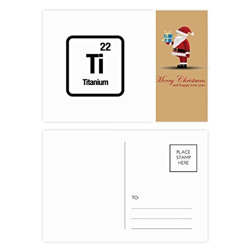 Élément chimique Ti : lot de 20 cartes postales de Noël pour passionnés de science et de chimie