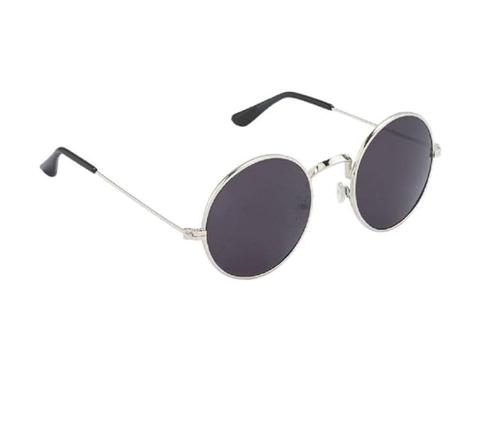 Stylish Black Glass Sunglasses with Silver Metal Frame – Trendy Unisex Shades for Men and Women-image-44