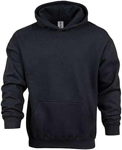 Gildan Youth Hooded Sweatshirt, Style G18500B, Black, Large