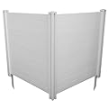 4ft H x 4ft W (2 Panels) No Dig Enclo Premium White Vinyl Privacy Screen, Outdoor Privacy Panels, Use As Air Conditioner Fence, Trash Can Enclosure, Pool Equipment Enclosure, ZP19014