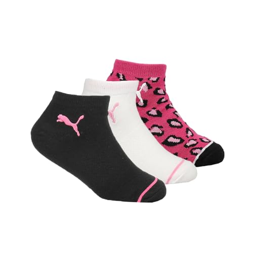 PUMA Kids Girls 3-Pack Non Terry No Show Socks Athletic Casual Breathable - Pink