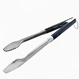 Commercial Grade Barbecue Tongs Stainless Steel 18-Inch Extra Long Heavy Duty Barbecue Tongs, Heat Resistant Handles for BBQ Outdoor Kitchen and Camping Cooking Grilling Food