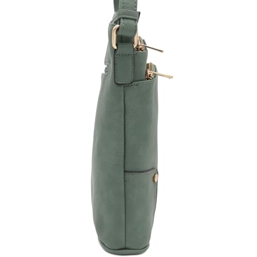 Image of ALYSSA Triple Zip Pocket Large Crossbody Bag