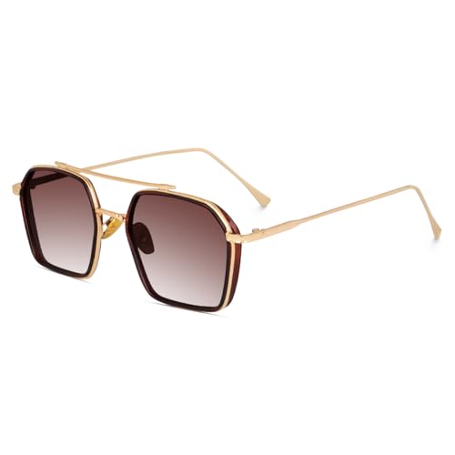 Image of CREEK Unisex Full Rim Hexagonal Branded and Stylish Sunglasses | 100% UV Protected | Men & Women | Medium | CH S1145-Pack of 1