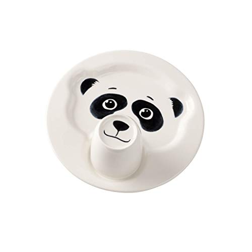 Villeroy & Boch Animal Friends Juego de mesa infantil con motivos de panda, 2 piezas, Porcelana Premium, Blanco/Negro