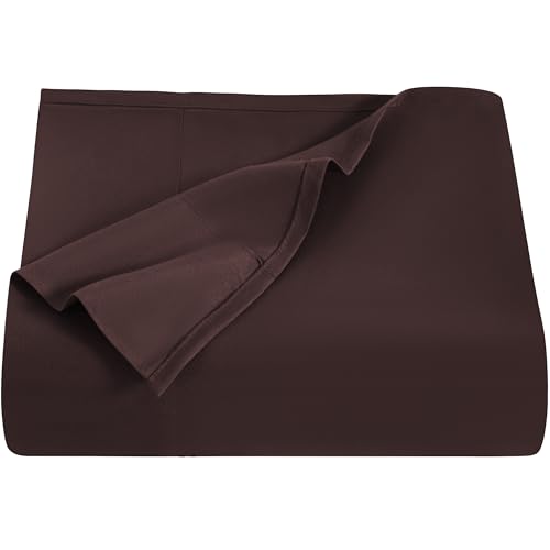 Image of NTBAY California King Microfiber Flat Sheet, 108 x 102, Dark Brown
