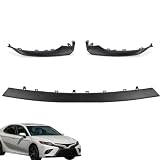 DULPER 3Pcs Front Bumper Lower Grille Trim For 2018-2020 Toyota Camry SE XSE 18 19 20 Camry Front Lower Bumper Guard Middle & Left & Right Side 5312206040 (Matte Black)