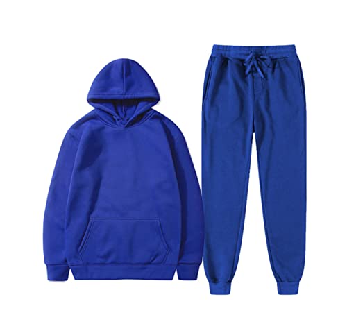 Survêtement d'hiver homme femme bleu S sweat capuche polaire ensemble chaud