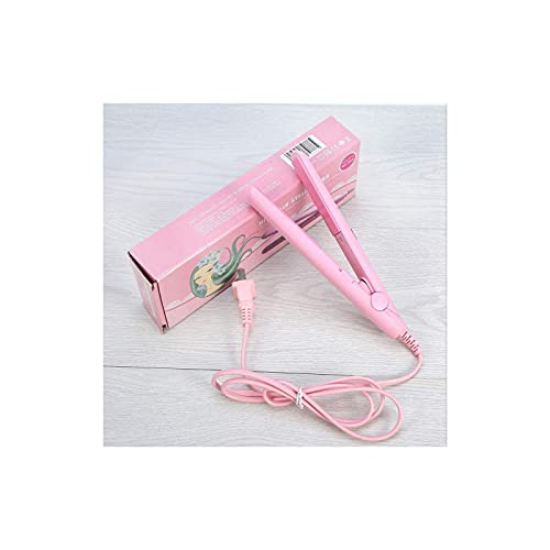 2 In 1 Hair Straightener, Mini Hair Straightener Ceramic Tourmaline Plate Beauty Flat Iron Heating Curler For Hair Salon(Us Plug Pink) #TOP1