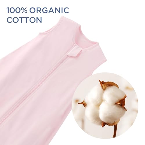 Image of Duomiaomiao 3 Pack Baby Sleep Sack 100% Organic Cotton Wearable Blanket Lightweight Breathable Comfy Toddler Sleeping Bag (0.5tog Flowers, Large)