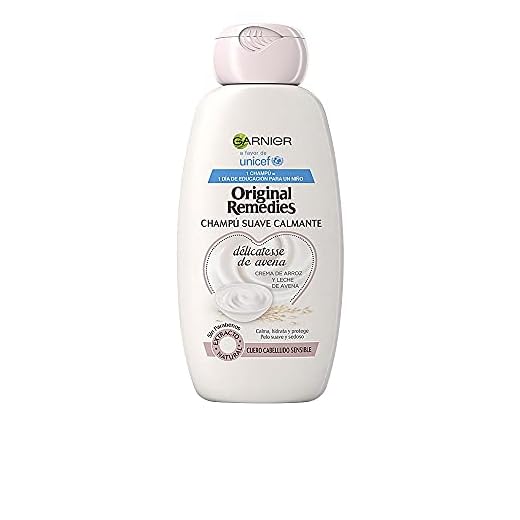 GARNIER Original Remedies Delicatesse de Avena Champú Para Cuero Cabelludo Sensible y Normal, Multi, Fresco, 300 Mililitros