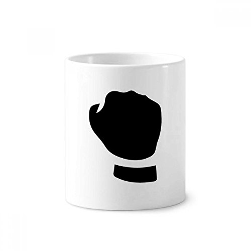 Fare un pugno gesto silhouette modello spazzolino portapenne tazza di ceramica tazza bianca 350 ml Gift