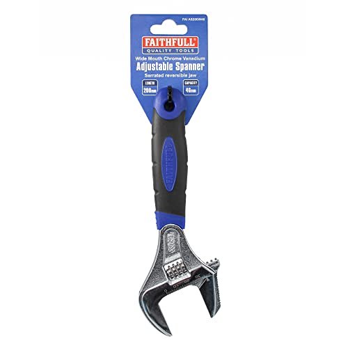 Faithfull Adjustable Spanner Wide Mouth 46Mm Cap 200Mm #TOP5