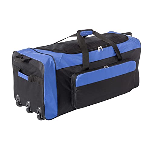 CWC Wheeled Duffel Bag - Collapsible and Multipurpose (36 inch, Blue)