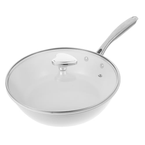 ULTECHNOVO Wok de Cocina Antiadherente de Cerámica de Sartén para Gas con Resistente y Duradero para Estufas de Gas y Abiertas