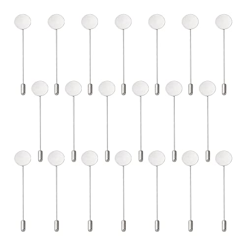 Clotiry 200pcs Stainless Steel Brooch Safety Pins Round Tray Lapel Pin Stick Brooch Pins for DIY Jewelry Accessories