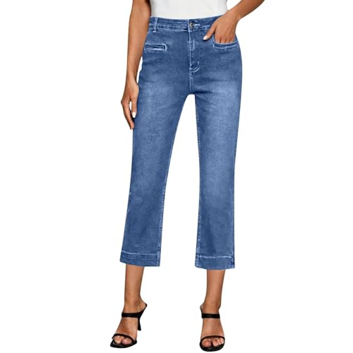 Jean 7/8 femme slim fit basique et classique à poches
