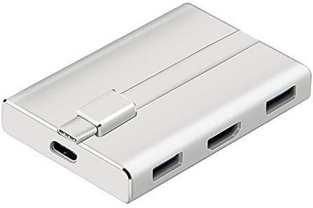 USB C Hub Shareyee 5-in-1 Type C Adapter with 100W PD Fast Charging, 4K USB C to HDMI, 3 USB 3.0 Ports, Premium USB 3.1 C Dock Compatible for MacBook Pro Chromebook and Other Type-C Laptops, Aluminum