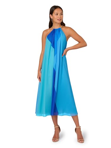 Adrianna Papell Women's Color Block Chiffon Dress