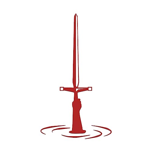 Lady of The Lake Excaliber Sticker Vinyl Decal Notebook Car Laptop 3" x 5.5" (Red)