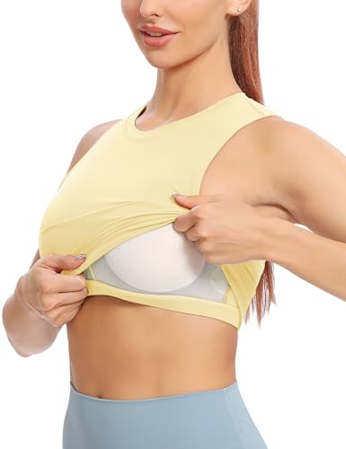 Image of Natural Feelings Nudi Sports Bras for Women Removable Padded Yoga Tank Tops Sleeveless Fitness Workout Crop Tops